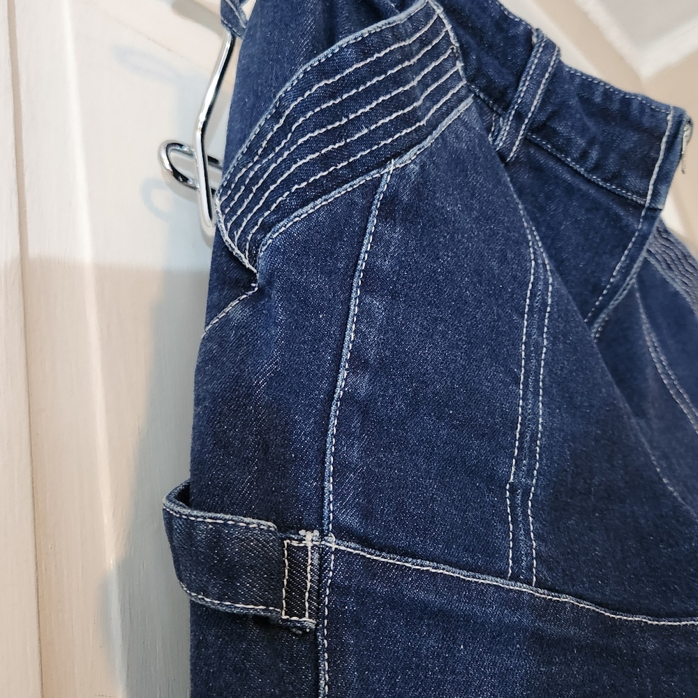 Opening Ceremony Medium Wash Blue Denim Carpenter White Stitch Detail Jeans - Picture 4 of 10